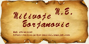 Milivoje Borjanović vizit kartica